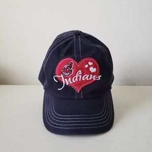 Cleveland Indians Hat Cap Strap Back Blue 47 Youth Kids Chief Wahoo Heart